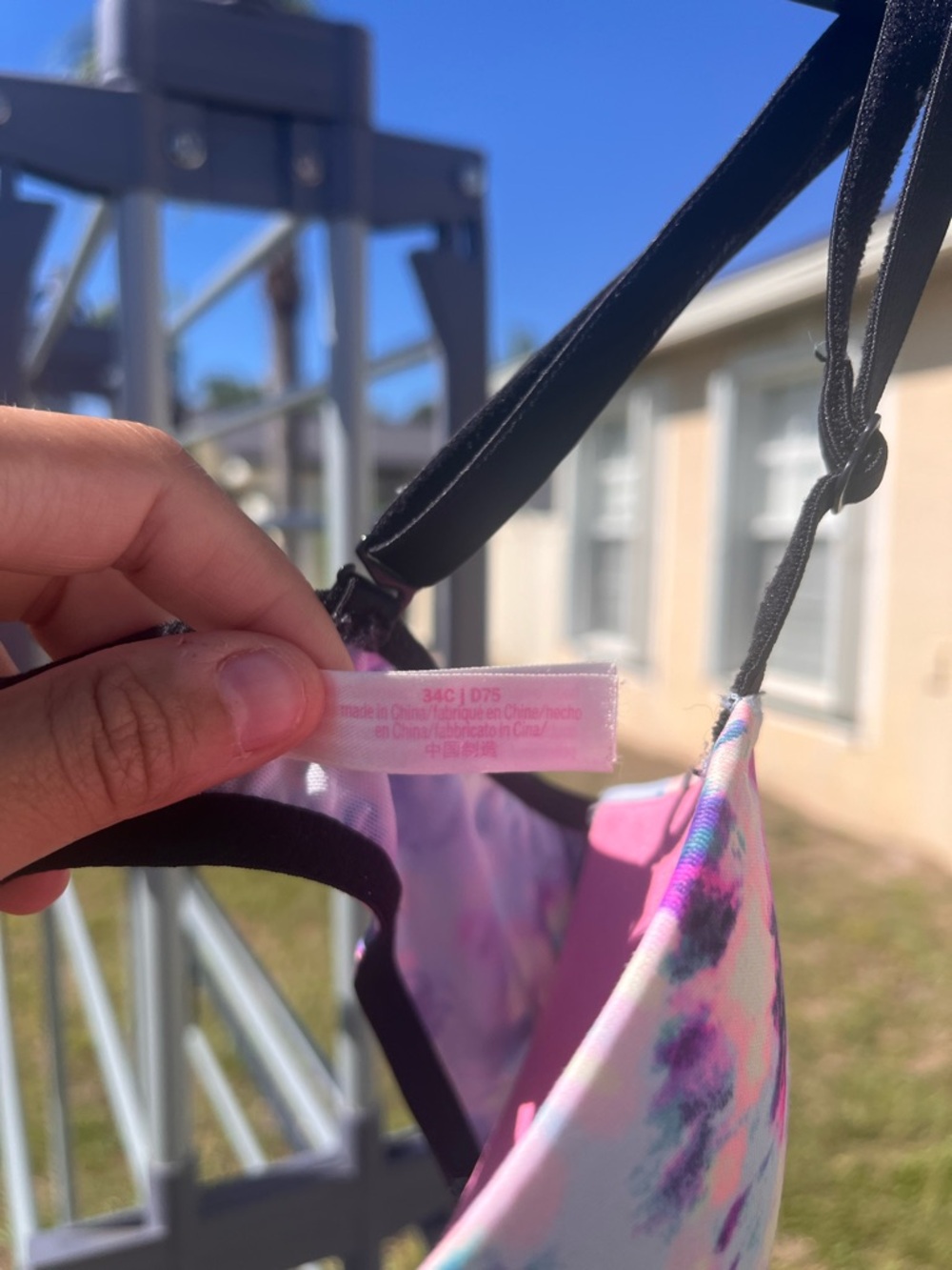 🔥 VS PINK Tie Dye Push-Up Bra - 32D - RARE COLORS - Picture 4 of 9